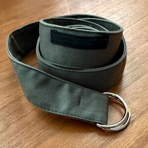Men's Prada Olive GreenCanvas Belt with Silver Buckle